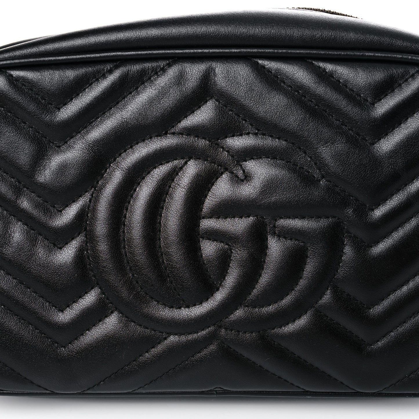 Calfskin Matelasse Small GG Marmont Chain Shoulder Bag Black