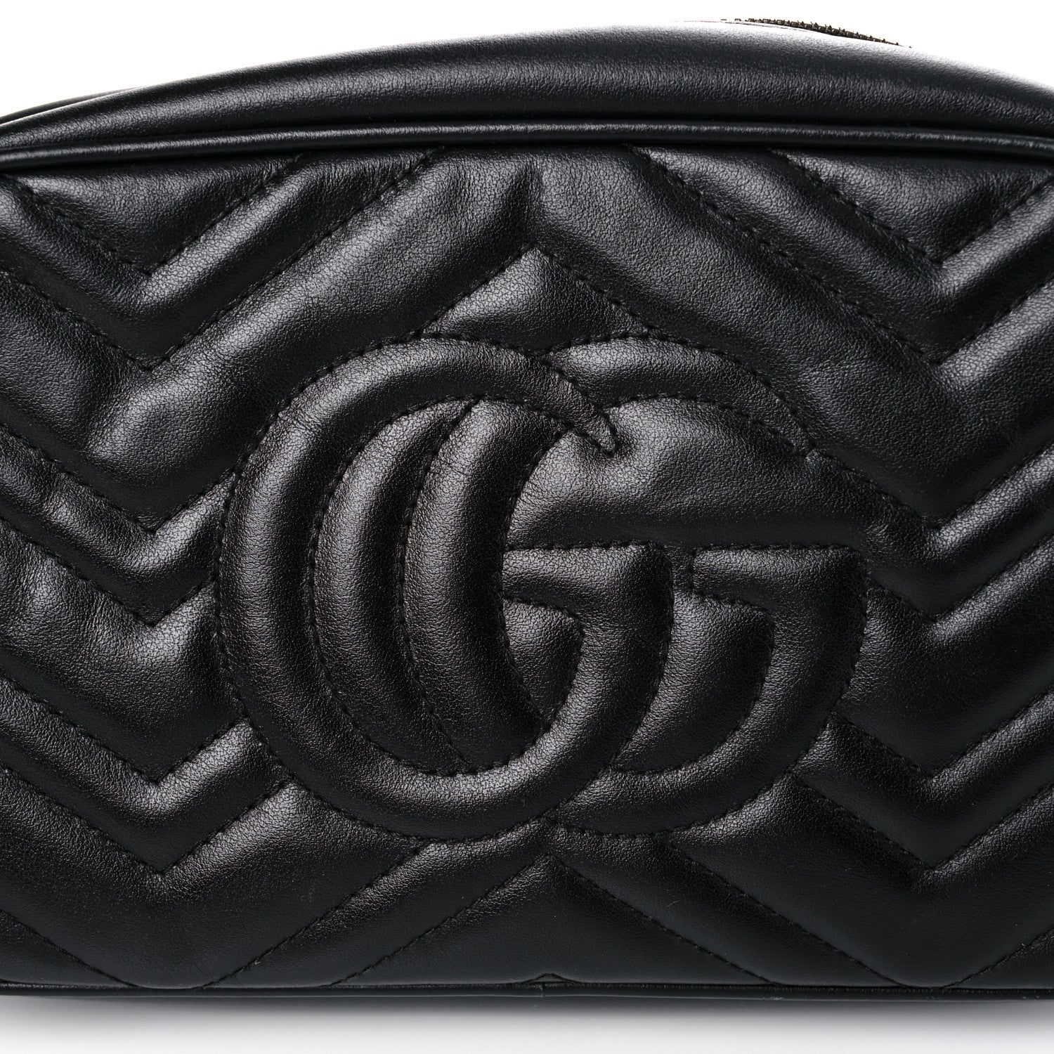 Gucci Calfskin Matelasse Small GG Marmont Chain Shoulder Bag Black 12 of 13