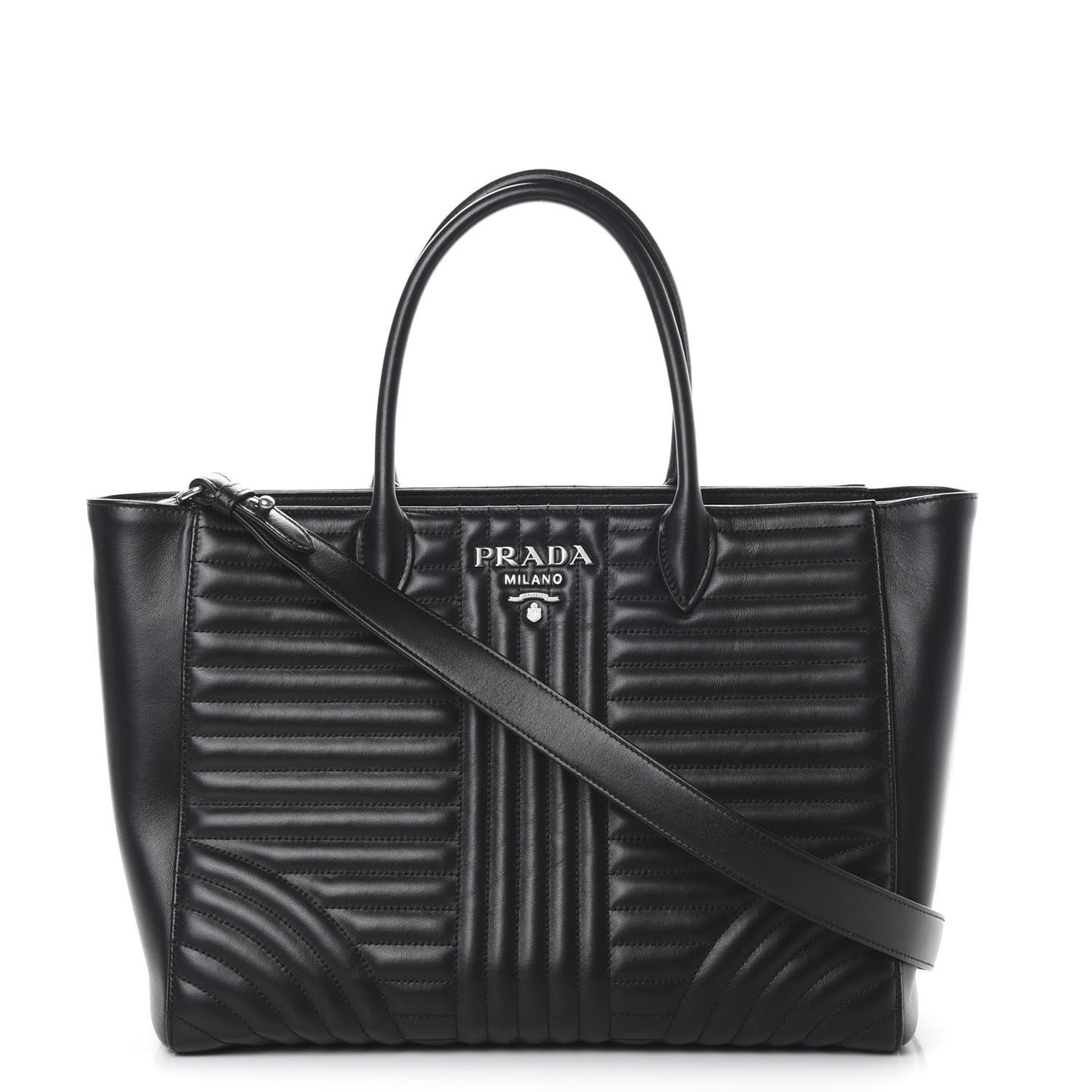 Soft Calfskin Impunture Diagramme Tote Black