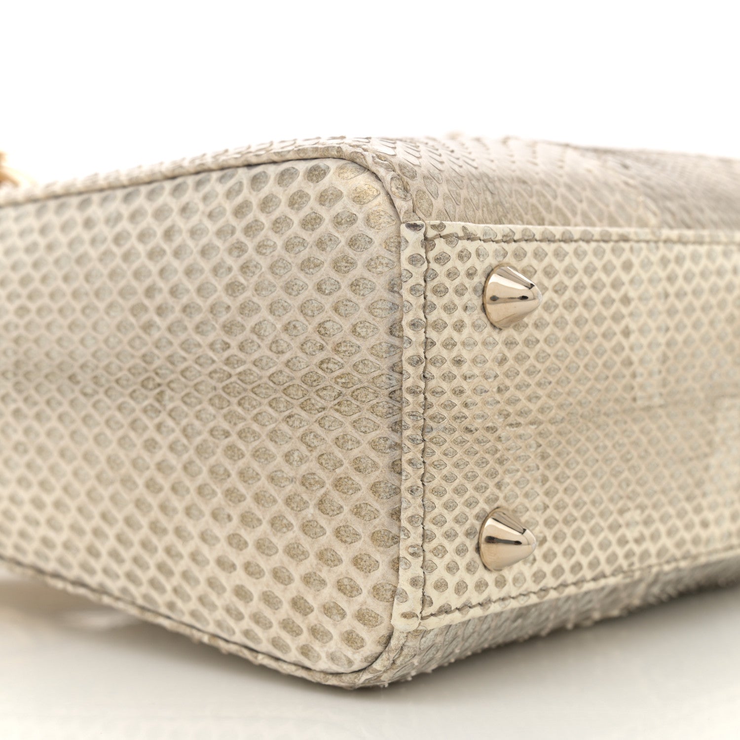 Christian Dior Metallic Snakeskin Small Lady Dior Gold 9 of 11