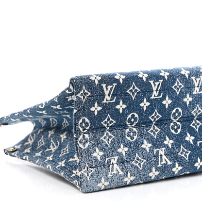 Louis Vuitton Monogram Jacquard Denim Onthego MM Bleu 8 of 9