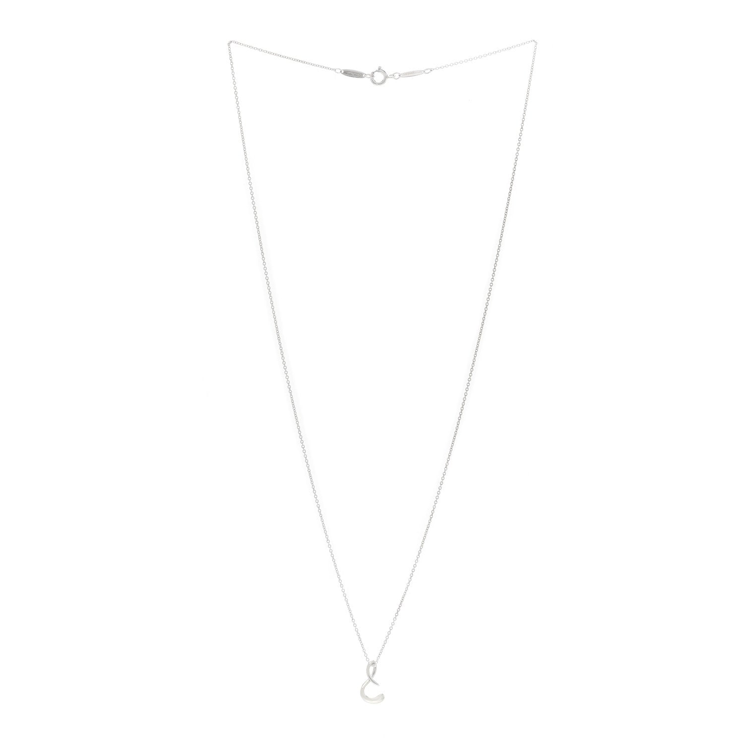 Tiffany Sterling Silver Elsa Peretti Letter S Pendant Necklace 2 of 3