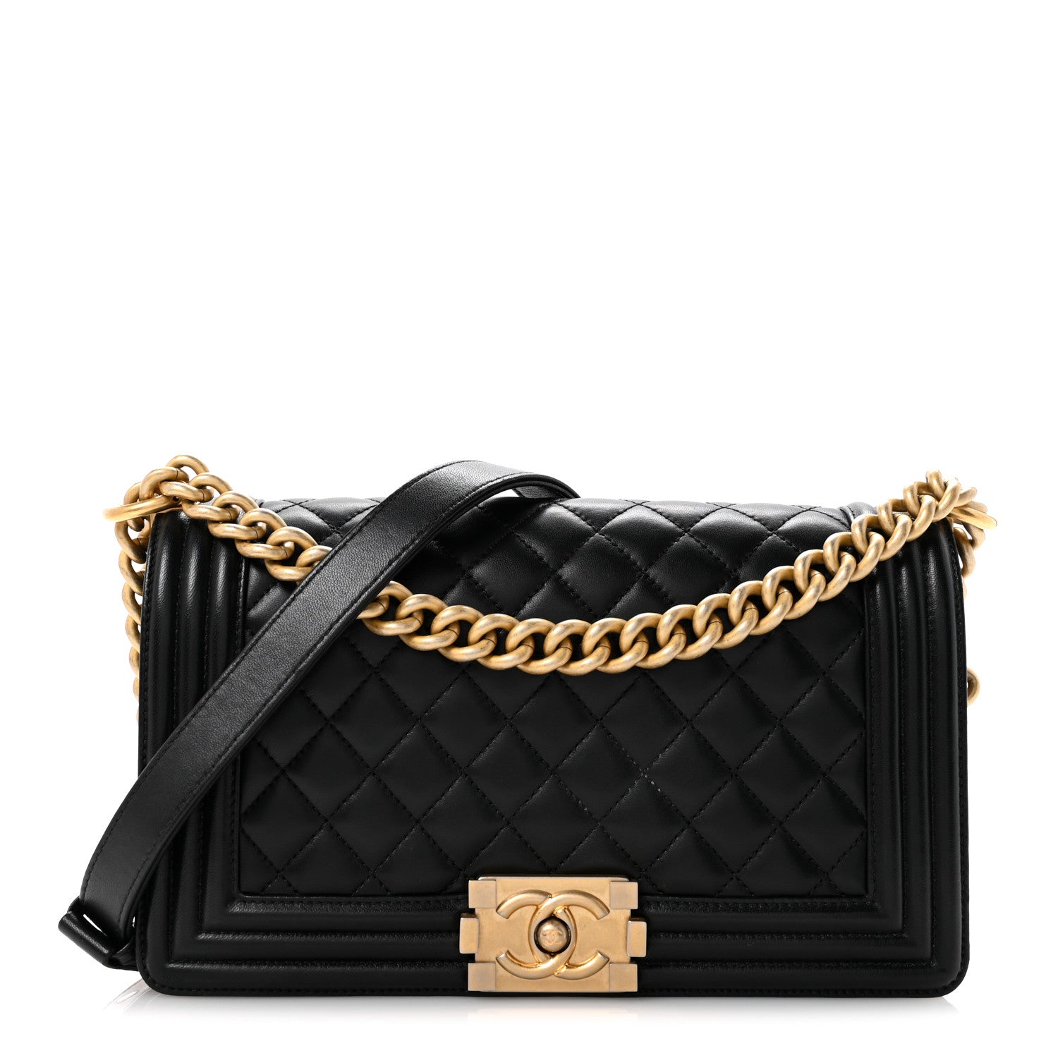 Chanel Lambskin Quilted Medium Boy Flap Black 1 of 11