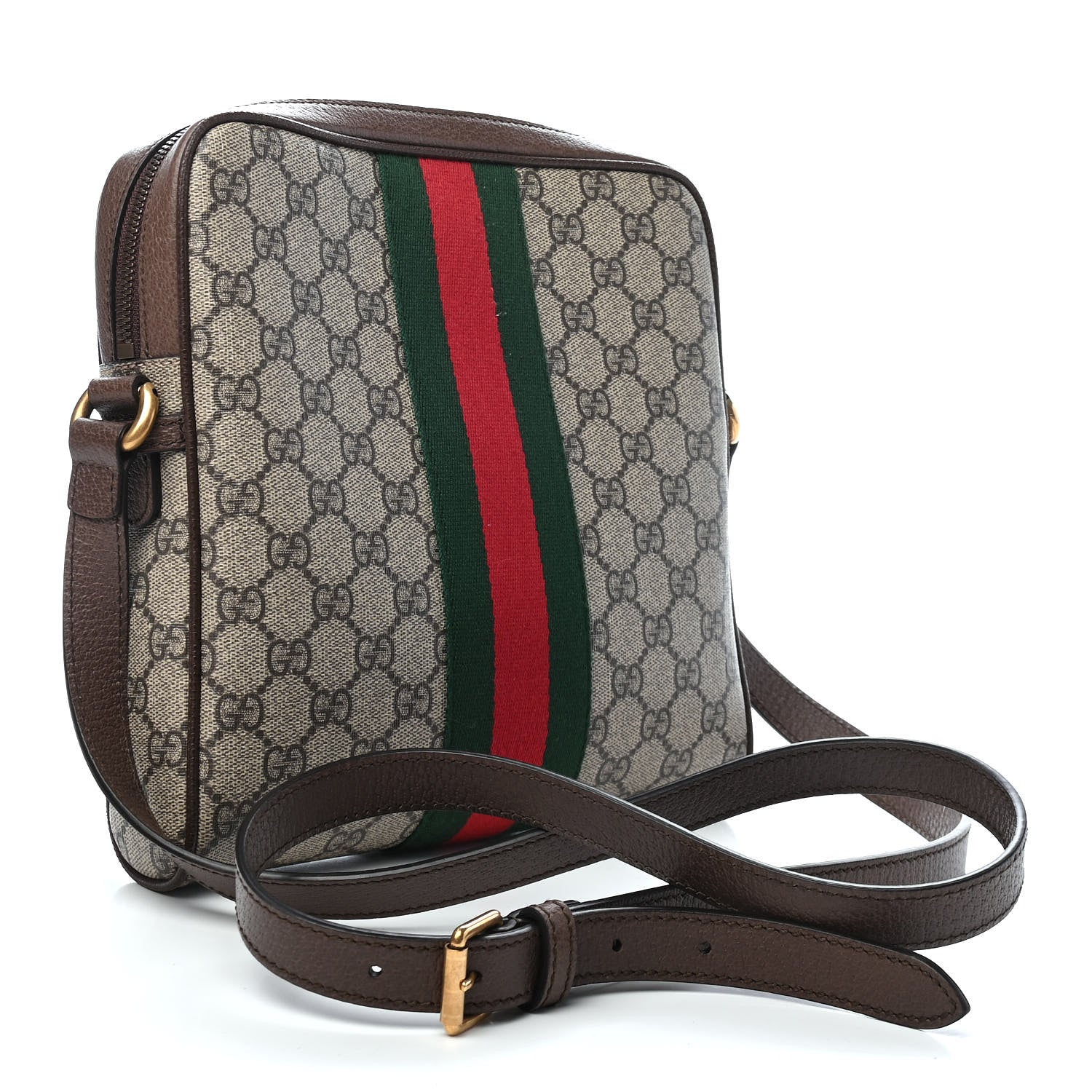 Gucci GG Supreme Monogram Web Small Ophidia Messenger Bag Brown 3 of 9