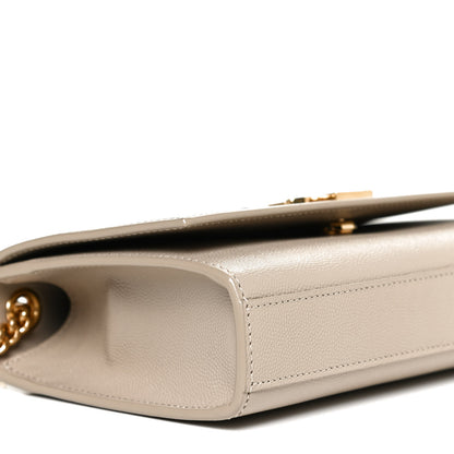 Saint Laurent Grain De Poudre Small Monogram Kate Satchel Sea Salt 10 of 13