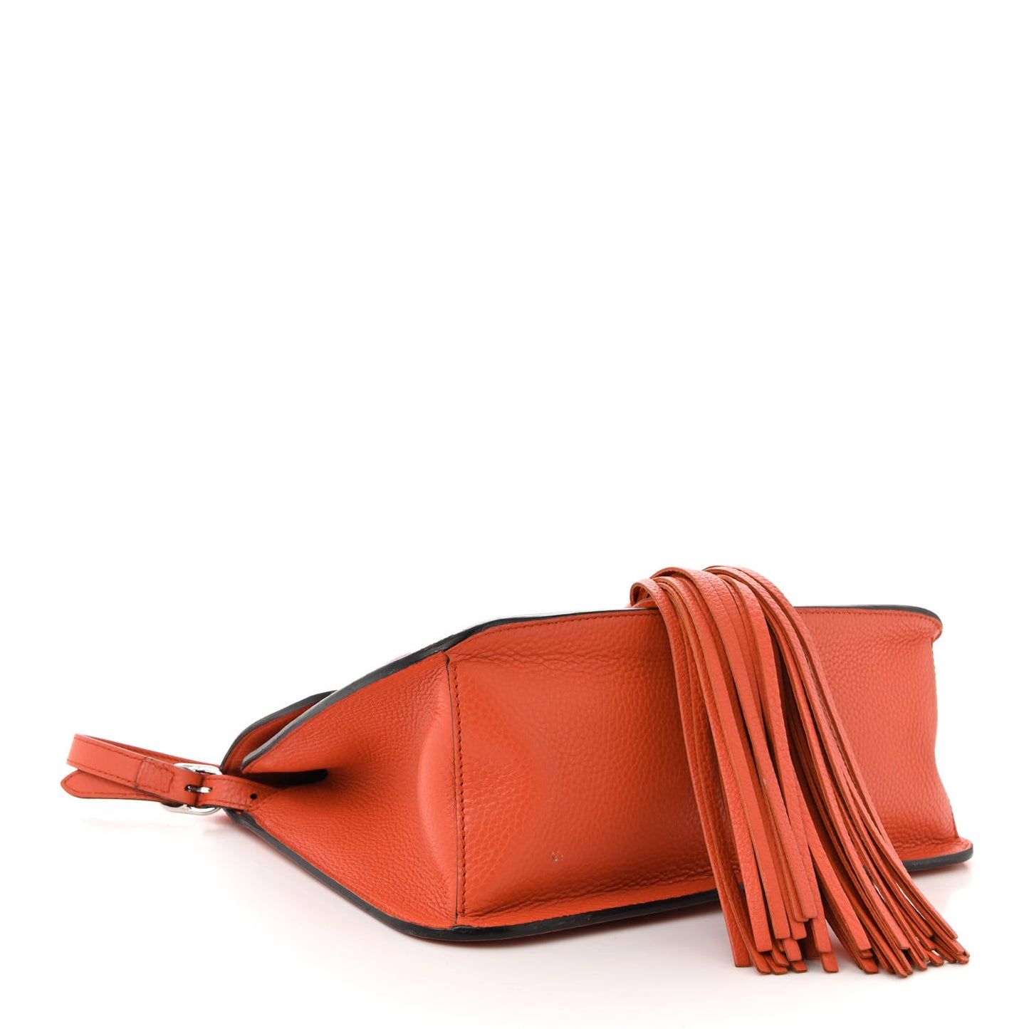 Cellarius Calfskin Medium Bamboo Daily Flap Shoulder Bag New Dark Orange