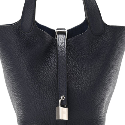 Hermes Taurillon Clemence Picotin Lock 18 PM Bleu Nuit 8 of 12