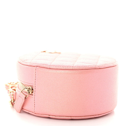 Chanel Iridescent Caviar Resin Quilted Round Clutch With Chain Pink 4 of 10