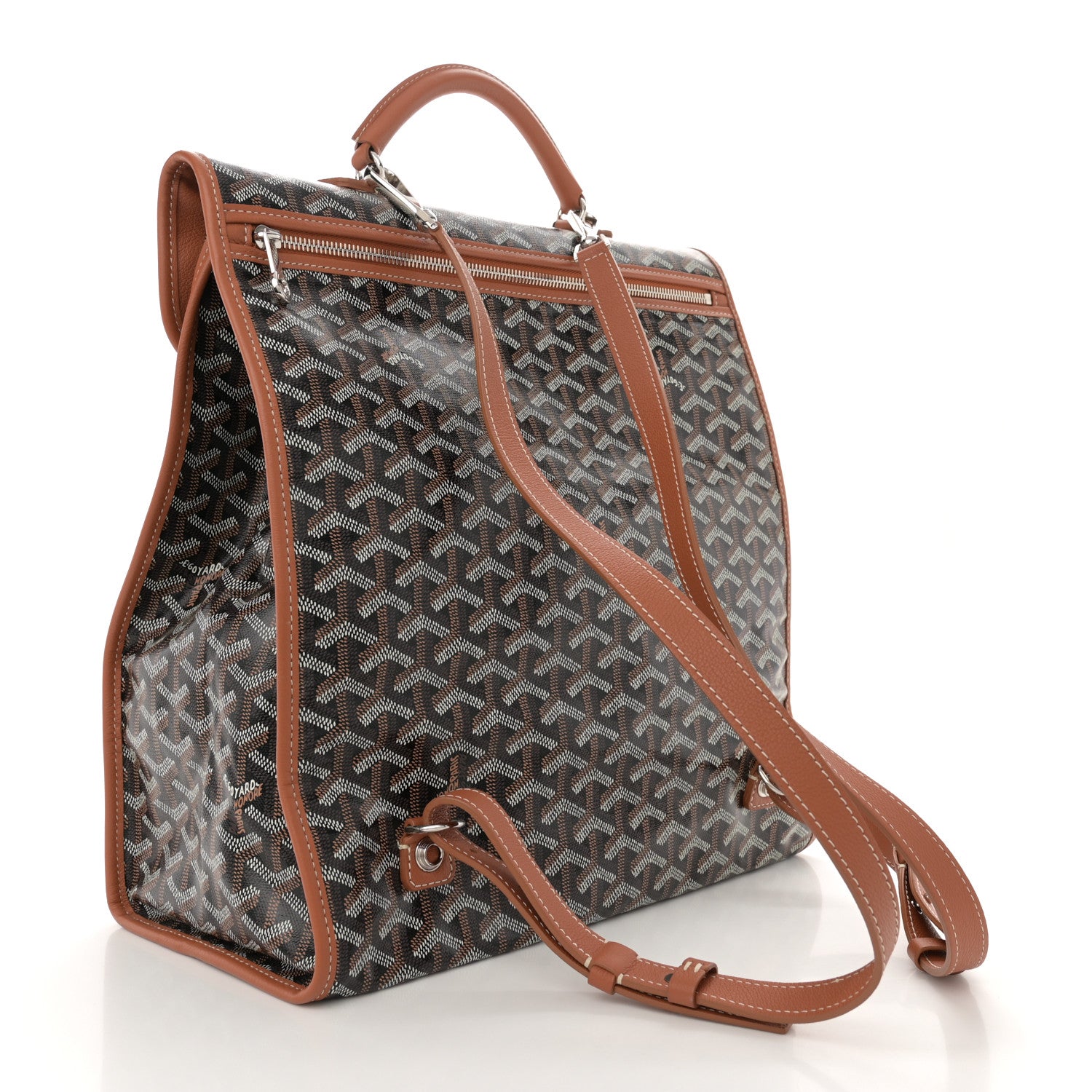 Goyard Goyardine Saint Leger Soft Briefcase Backpack Black Gold 3 of 9