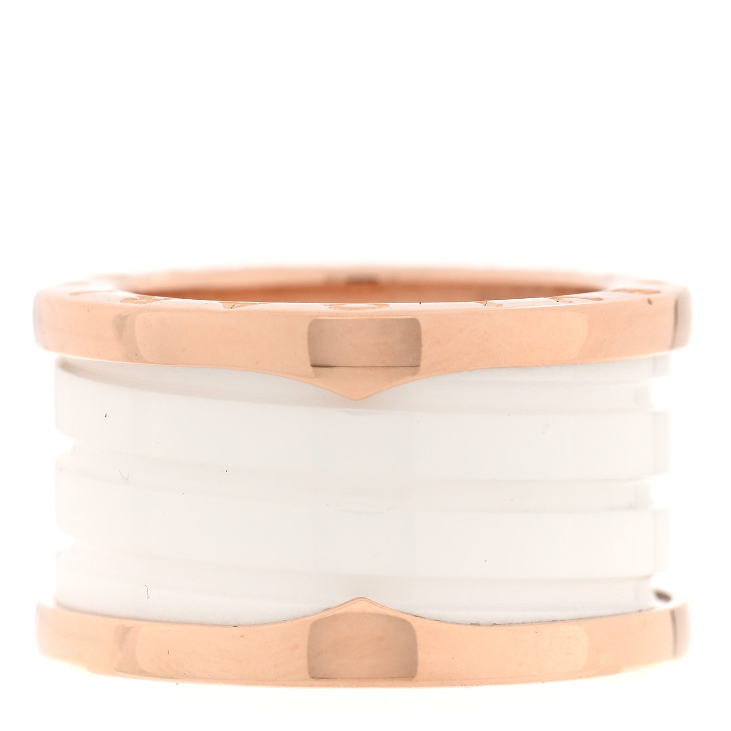 Bulgari 18K Rose Gold White Ceramic B.Zero1 Four-Band Ring 49 4.75 3 of 4