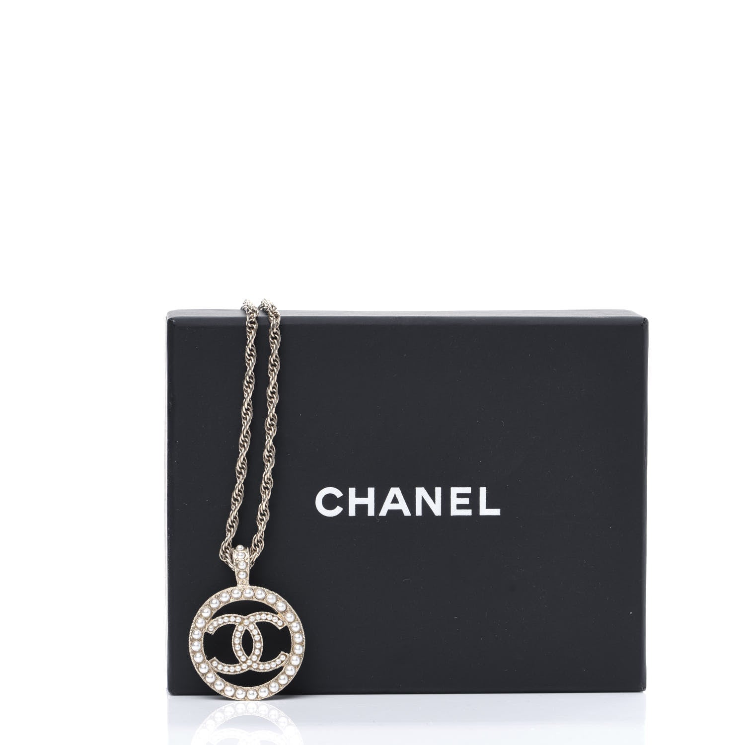 Chanel Pearl CC Round Pendant Necklace Gold 6 of 6