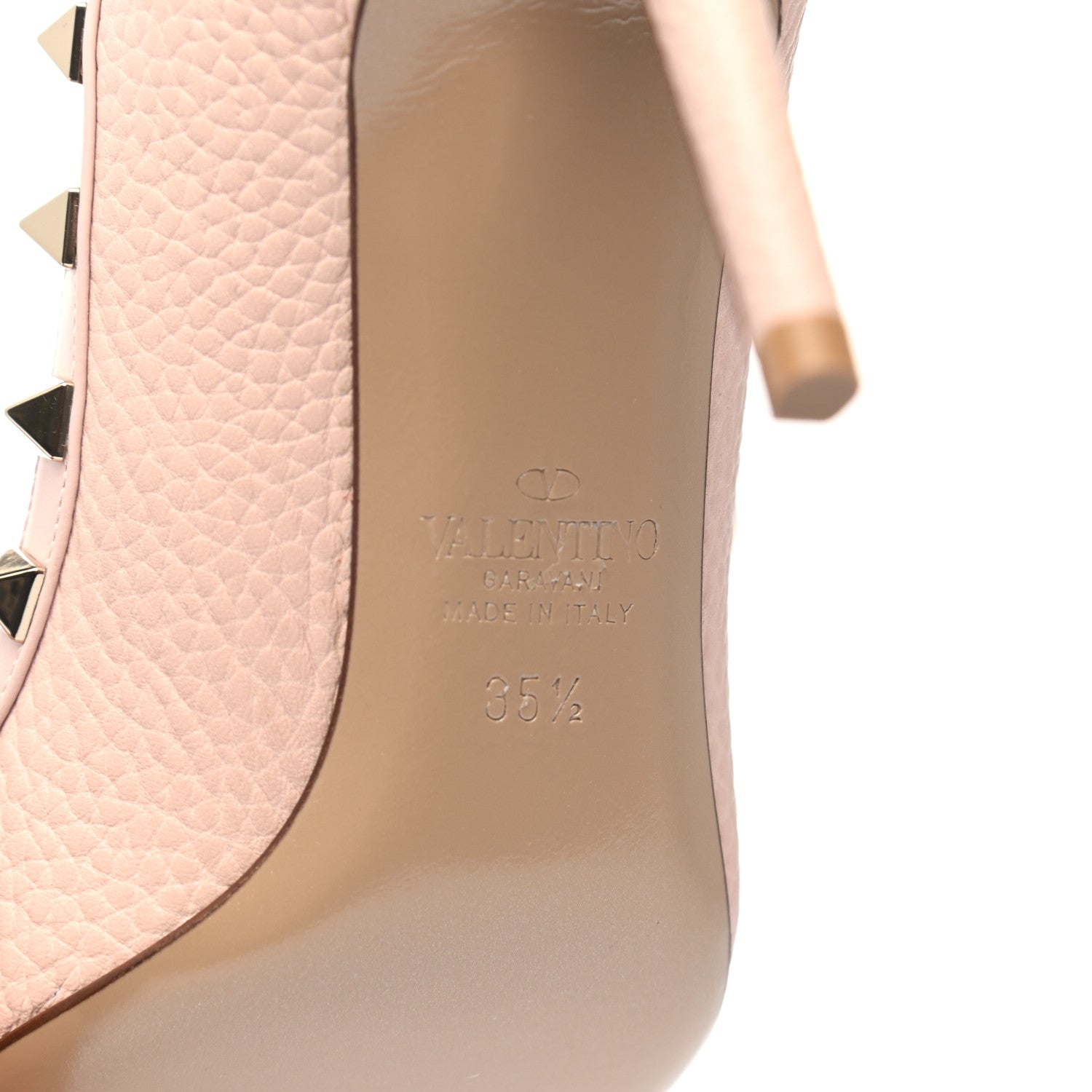 Valentino Garavani Pebbled Calfskin Rockstud 85mm Pumps 35.5 Rose Quartz 6 of 8