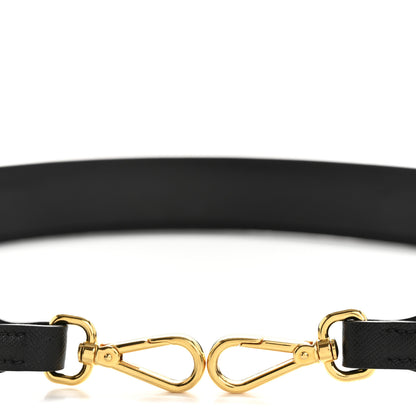 Prada Saffiano Crystal Flower Shoulder Strap Black 3 of 5