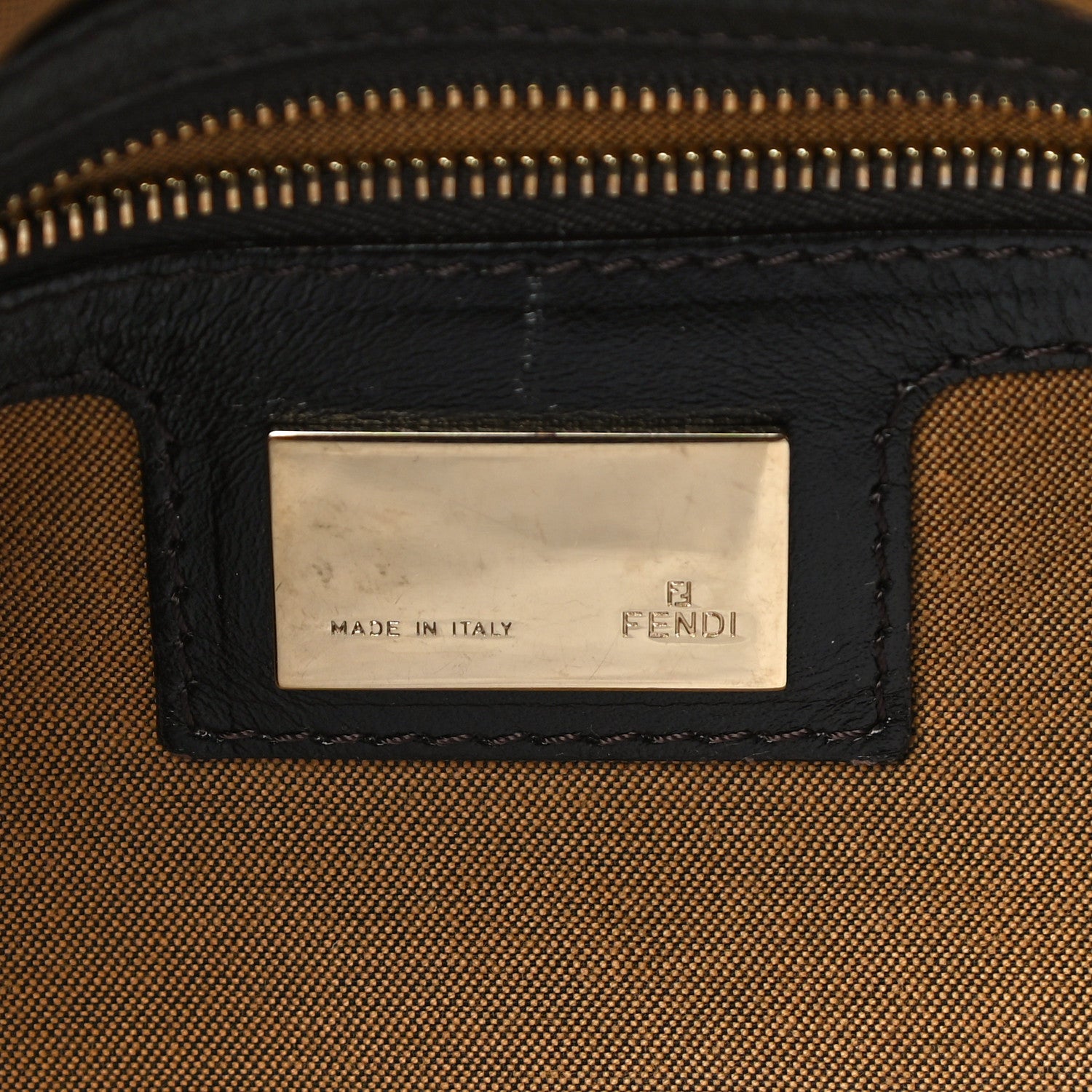 Fendi Zucca Cuoio Lucido Small Chef Hobo Tobacco Moro 5 of 8