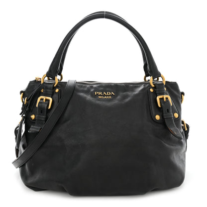 Prada Vitello Soft Shopping Satchel Black 1 of 18