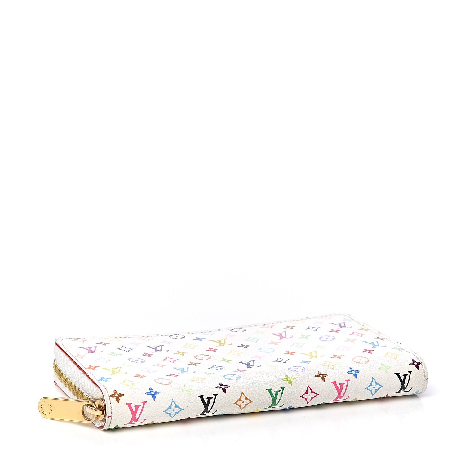 Louis Vuitton Monogram Multicolor Zippy Wallet White Orange 3 of 7