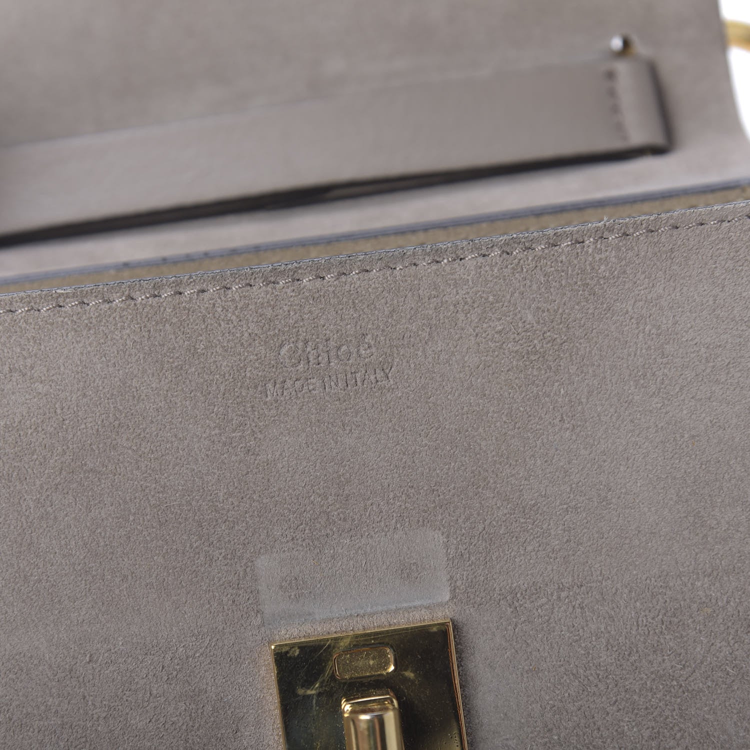 Chloe Suede Smooth Calfskin Mini Drew Shoulder Bag Motty Grey 7 of 9