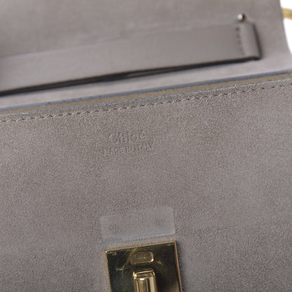 Chloe Suede Smooth Calfskin Mini Drew Shoulder Bag Motty Grey 7 of 9