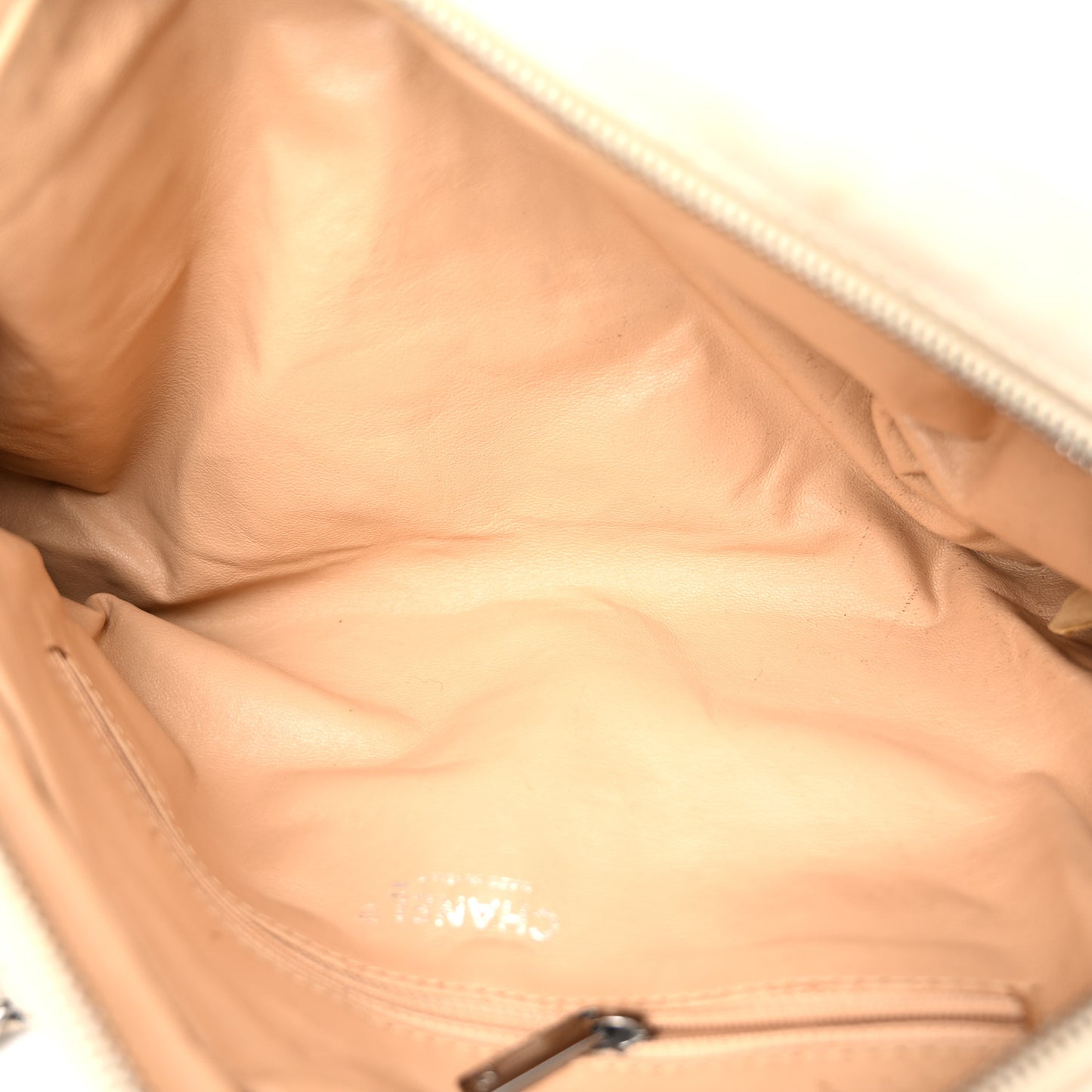 Goatskin Medium Luxe Ligne Bowler Beige