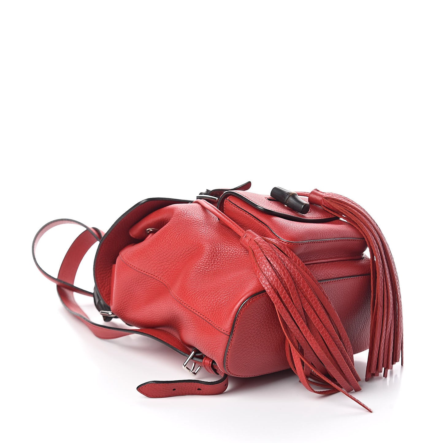 Calfskin Small Bamboo Backpack Red