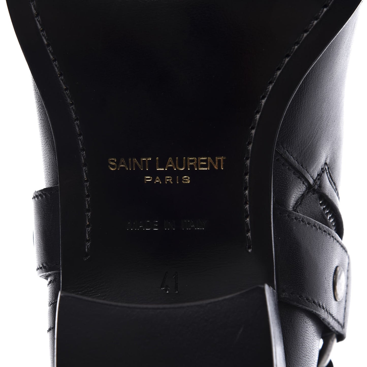 Calfskin Studded Mens Wyatt Harness Boots 41 Black