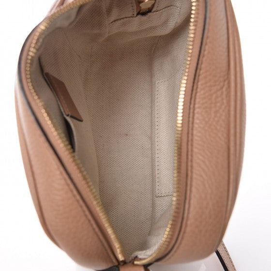 Pebbled Calfskin Small Soho Disco Bag Rose Beige