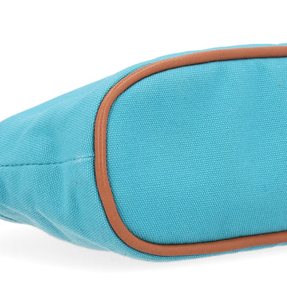 Hermes Cotton Canvas Mini Bolide Travel Cosmetic Pouch Bleu Horizon 9 of 10
