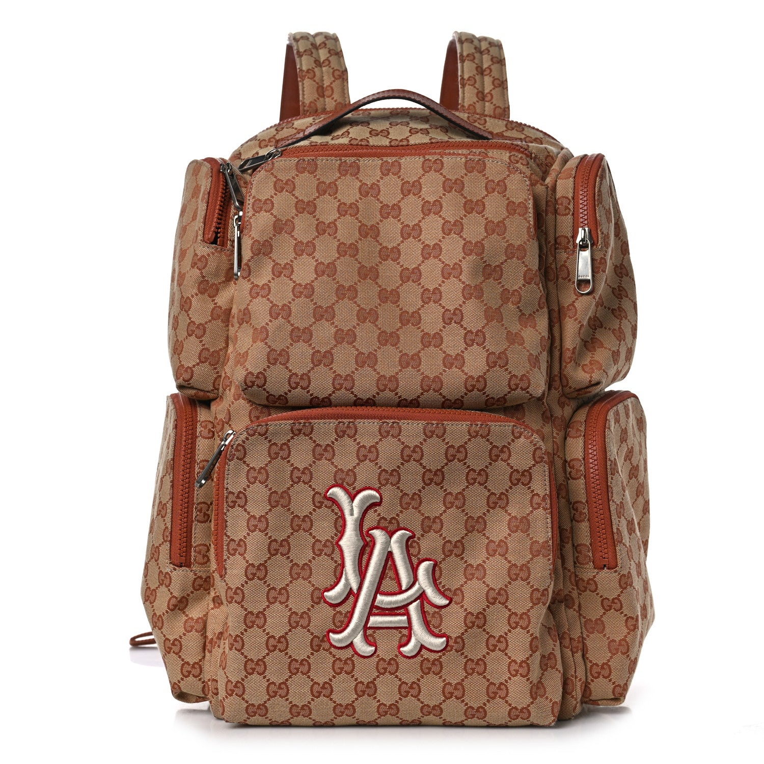 Gucci X MLB GG Monogram LA Dodgers Large Backpack Beige Ruggine Ivory 1 of 12