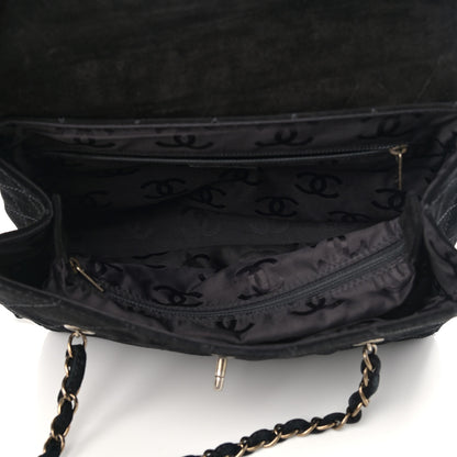 Chanel Suede Stitched Single Flap Black 6 of 16
