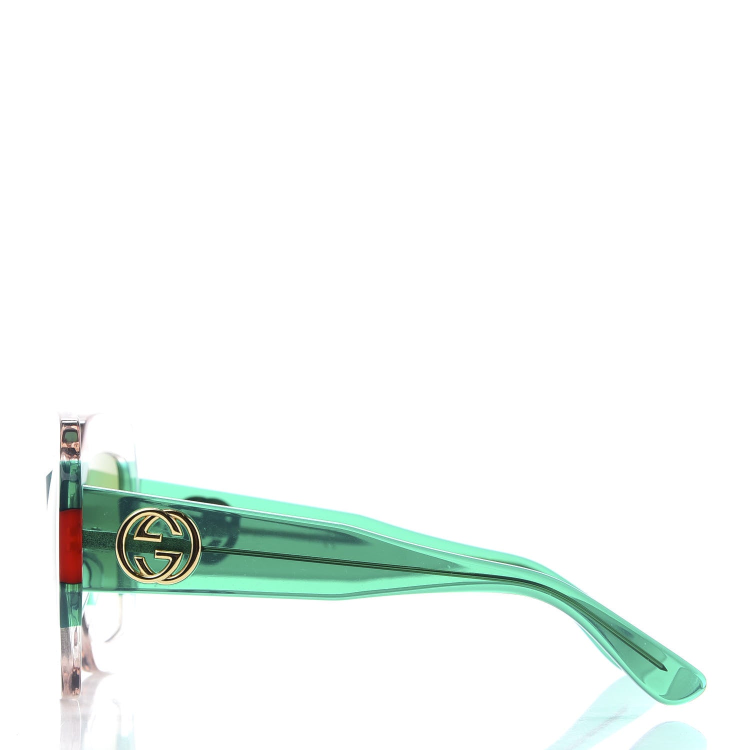 Gucci Square Web Frame GG0178S Sunglasses Green Red 3 of 8