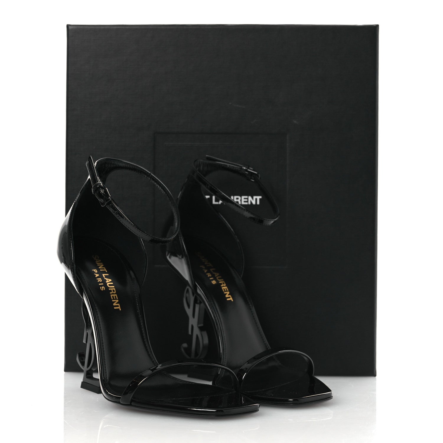 Saint Laurent Patent Calfskin Opyum 110 Sandals 36.5 Black 12 of 12