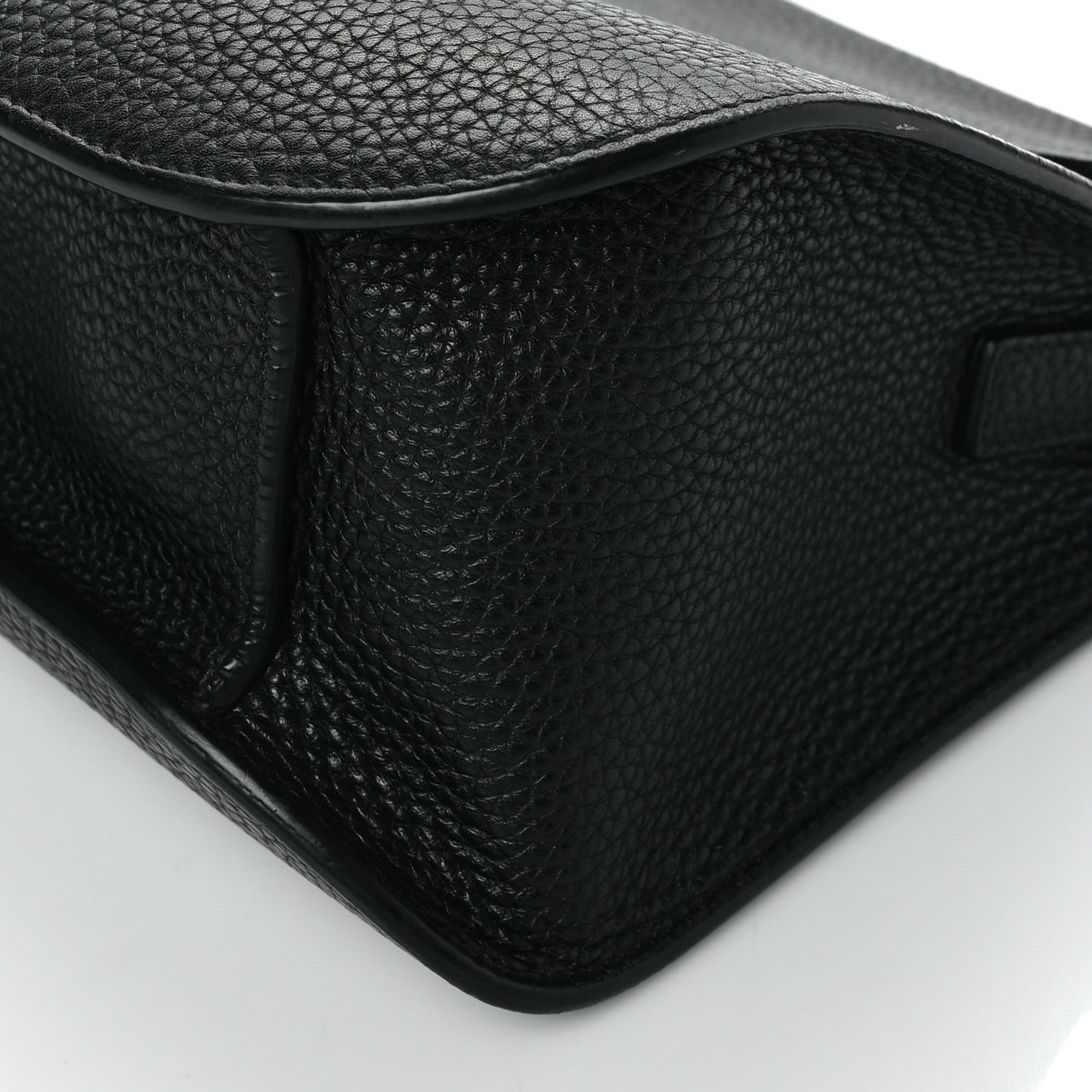 Grained Calfskin Mini T Clasp Tara Crossbody Bag Black