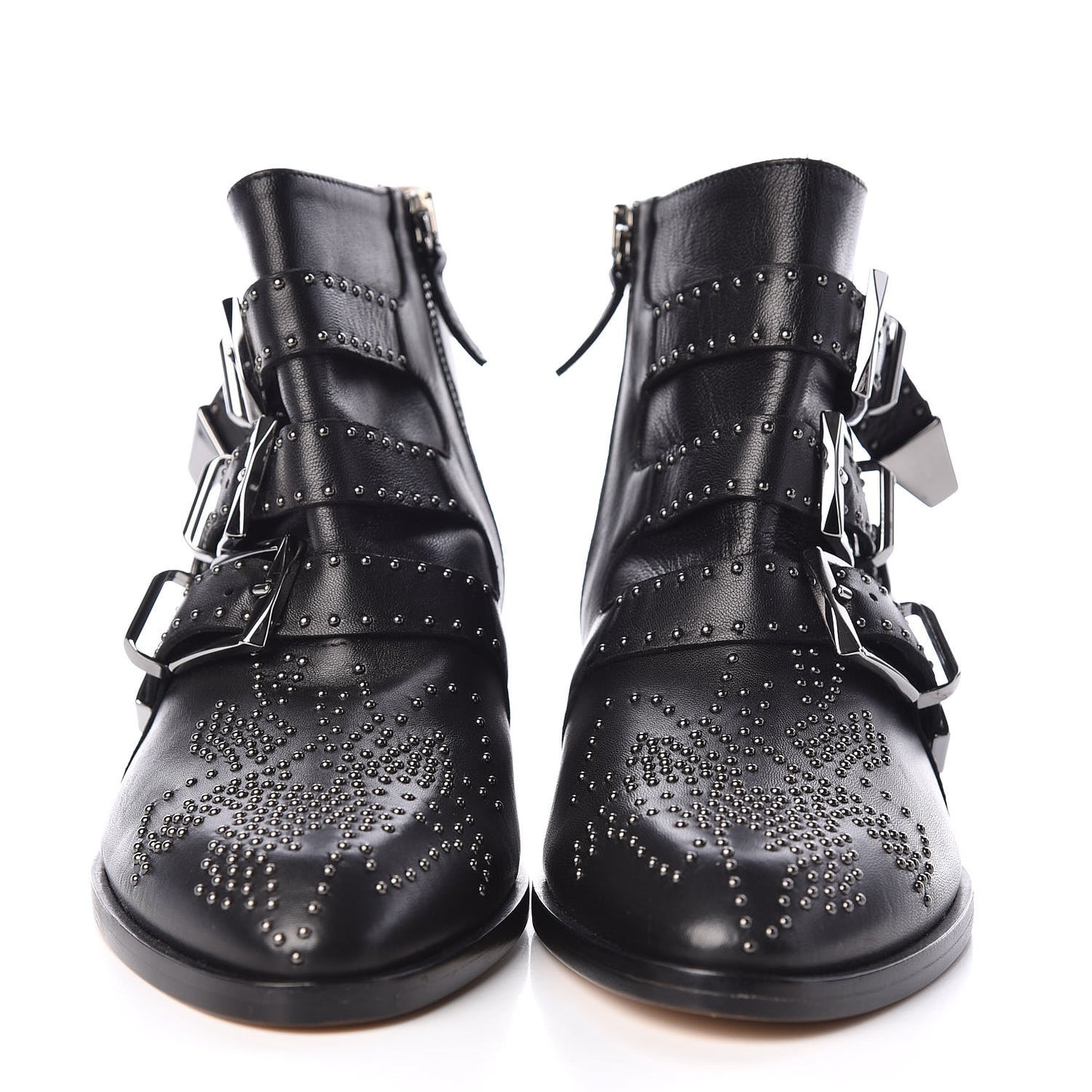 Nappa Sheepskin Studded Susanna Ankle Boots 35 Black Silver