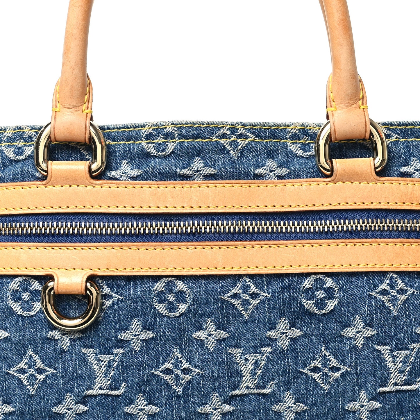 Monogram Denim Sac Plat Blue