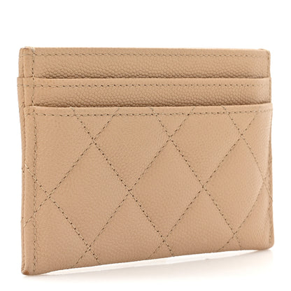 Chanel Caviar Quilted Crystal Card Holder Beige 3 of 13