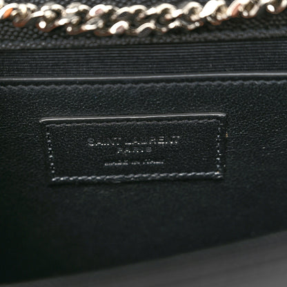 Saint Laurent Grain De Poudre Medium Classic Monogram Kate Satchel Black 6 of 9