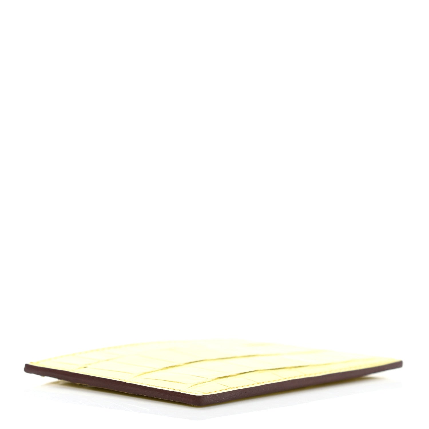 Hermes Matte Alligator Petit H Card Case Mimosa 4 of 6
