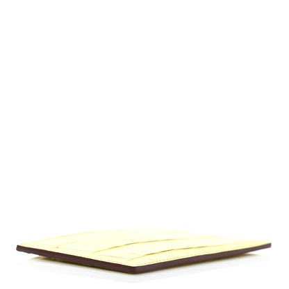 Hermes Matte Alligator Petit H Card Case Mimosa 4 of 6