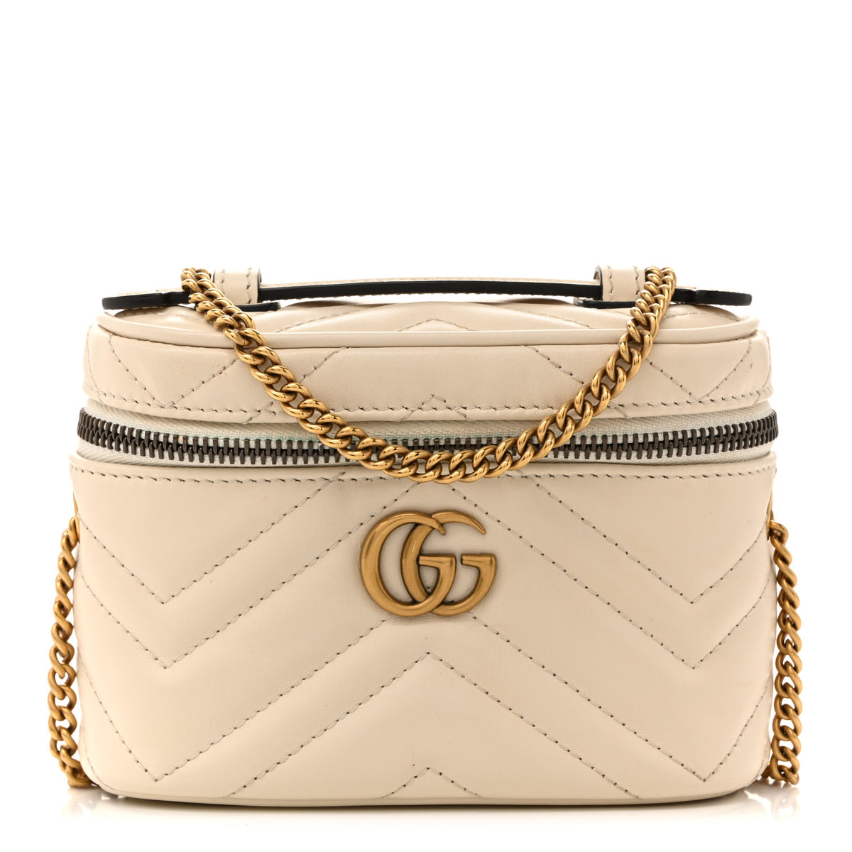 Gucci Calfskin Matelasse Chevron Mini GG Marmont Top Handle  display picture 1