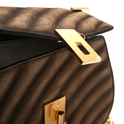 Chloe Suede Calfskin Quilted Drew Bijou Shoulder Bag Nut 11 of 13