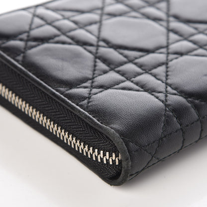 Christian Dior Lambskin Cannage Voyageur Wallet Black 7 of 18