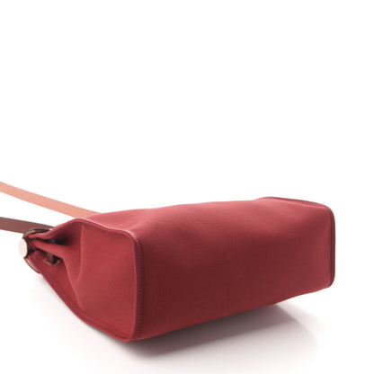 Hermes Vache Hunter Toile Herbag Zip 31 PM Rouge Grenat Rouge H 5 of 10