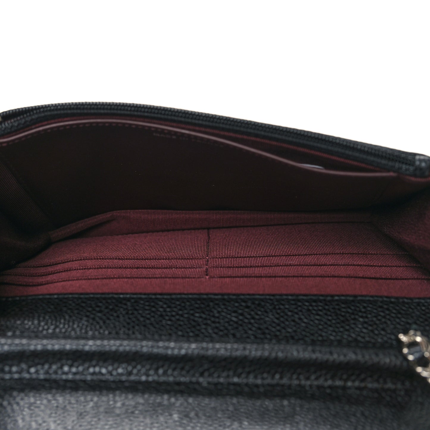 Caviar Quilted Wallet on Chain WOC Black