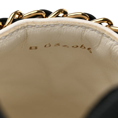 Chanel Lambskin Grosgrain Quilted CC Chain Espadrilles 36 White Black 7 of 9