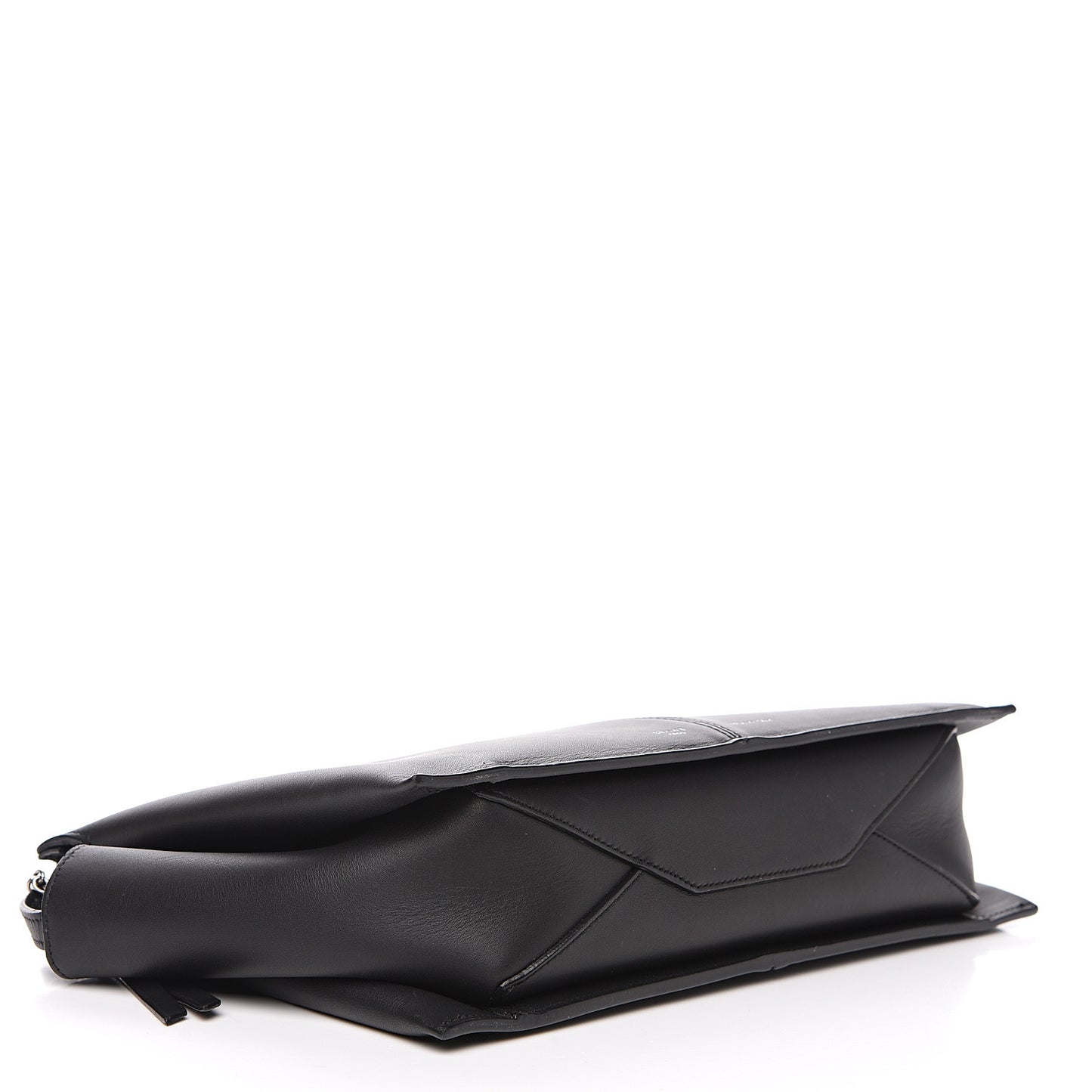 Supple Natural Calfskin Tri-Fold Clutch Black