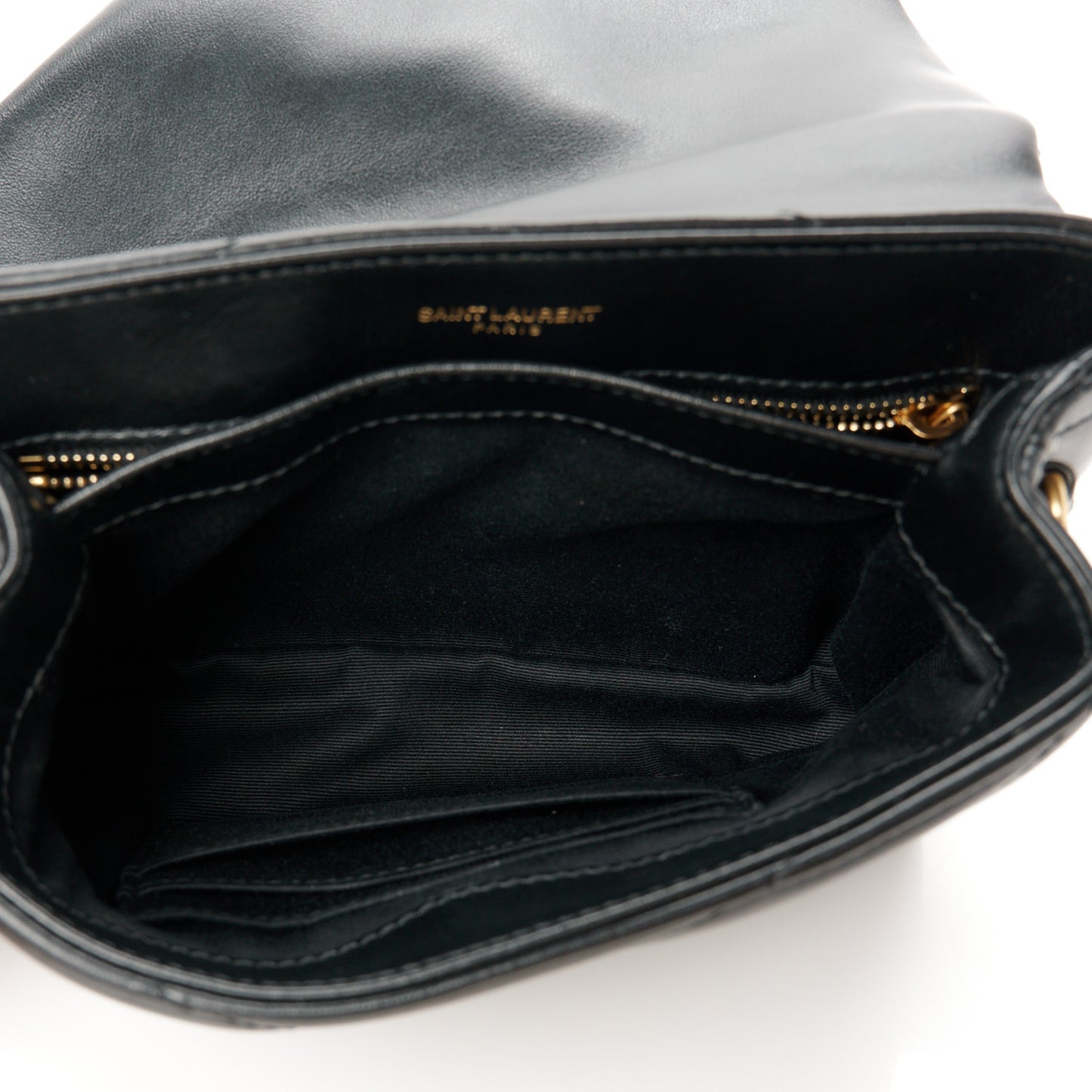 Calfskin Y Quilted Monogram Toy Loulou Crossbody Bag Black