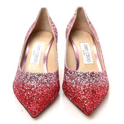 Jimmy Choo Coarse Glitter Degrade Romy 60 Pumps 36.5 Pink Multi 2 of 7