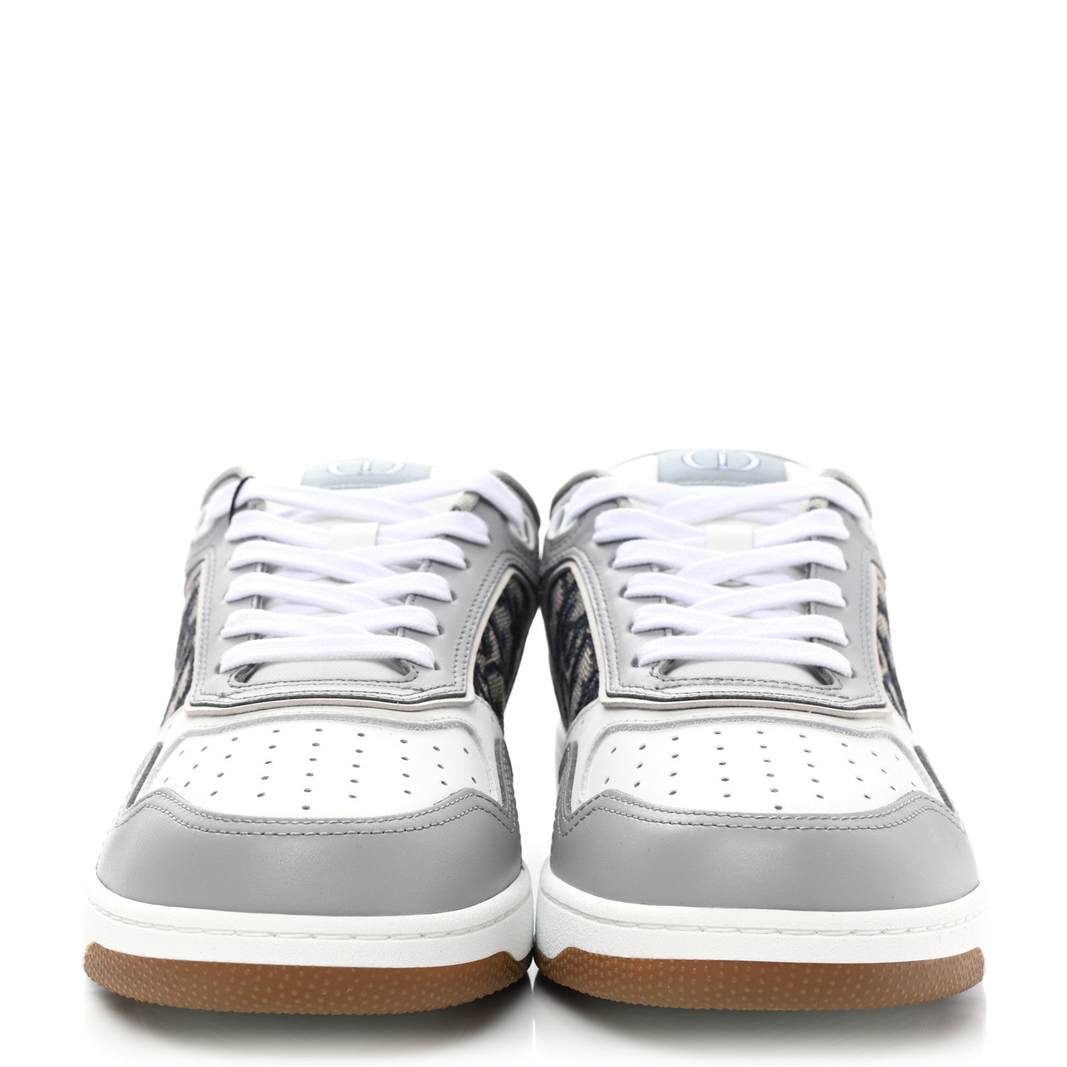 Christian Dior Smooth Calfskin Jacquard Oblique Mens B27 Low Top Sneakers 40 Beige Blue 2 of 9