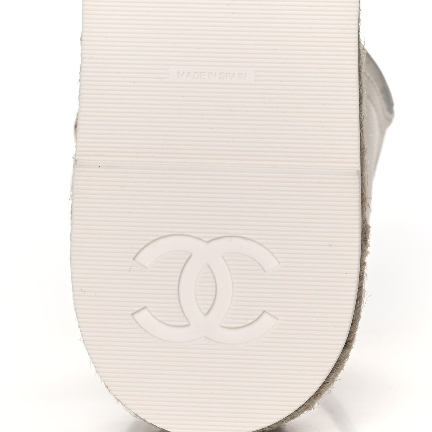 Lambskin Cap Toe CC Espadrille Sandals 37 White Black