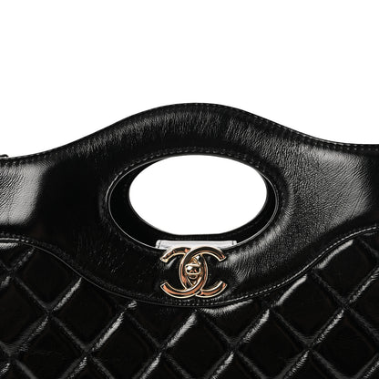 Chanel Shiny Lambskin Quilted Large 31 Shopping Bag Black 8 of 10